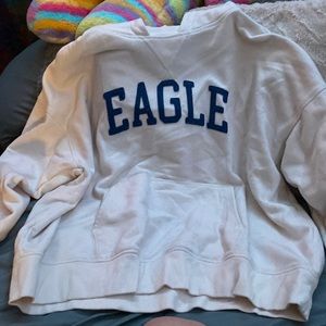 Tan/blue American eagle sweatshirt